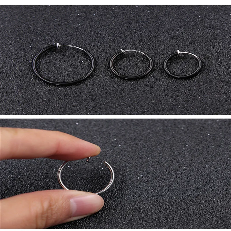 Fashion Ear Clip on No Pierced Ear Clip Circle Earring Lip Nose Ring Body Jewelry Clip on Earring No Pierced Ear Cartilages