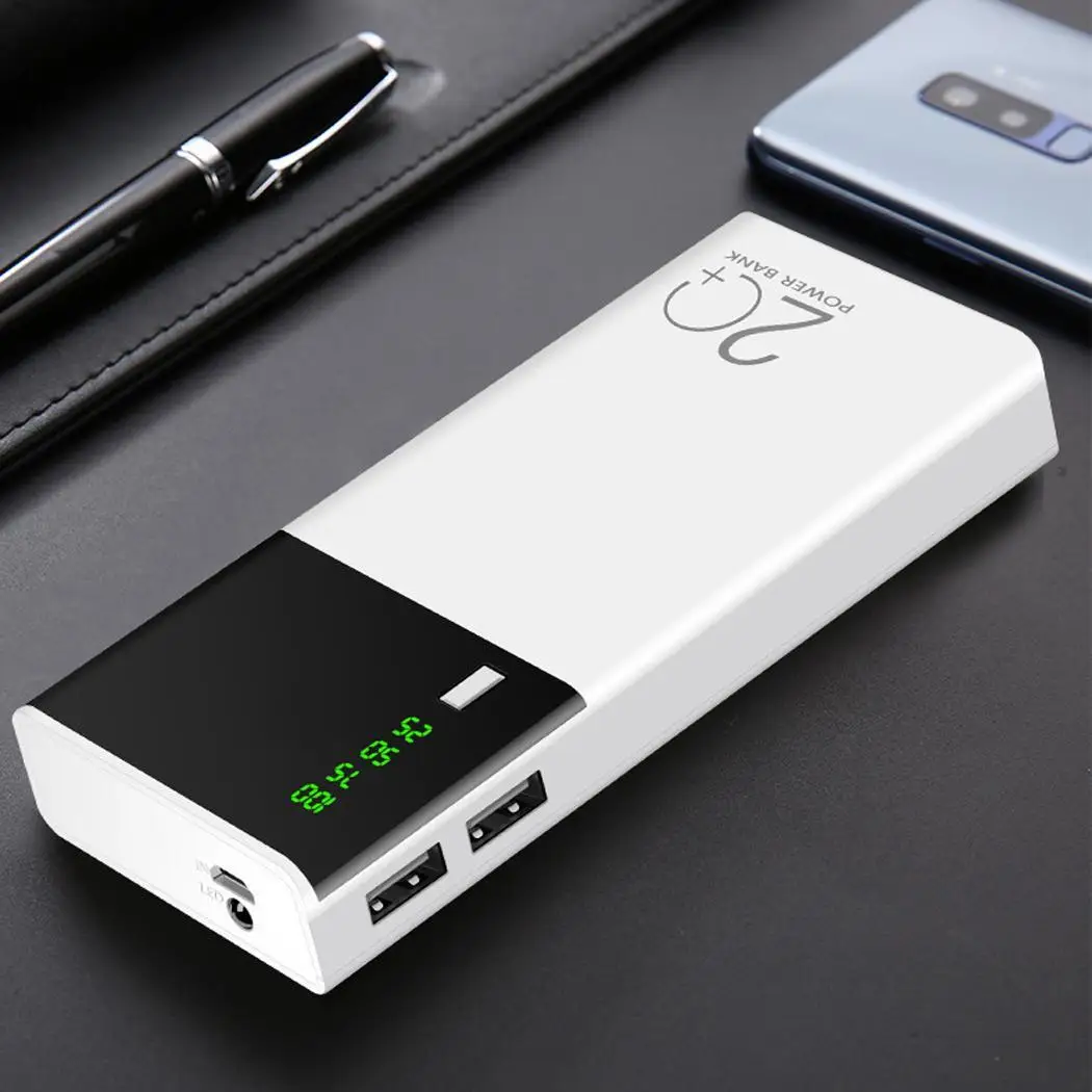 Портативный Мощность банка 6000 8000 10000 мА/ч два Порты usb Быстрая зарядка
