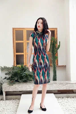 Ретро Цветочный модный дизайн бутик qipao Винтаж cheongsams - Цвет: A