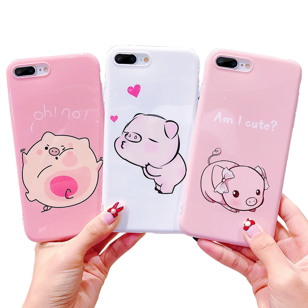 Ascromy для iPhone XS Max чехол милый розовый свинка закаленное стекло 360 Защита