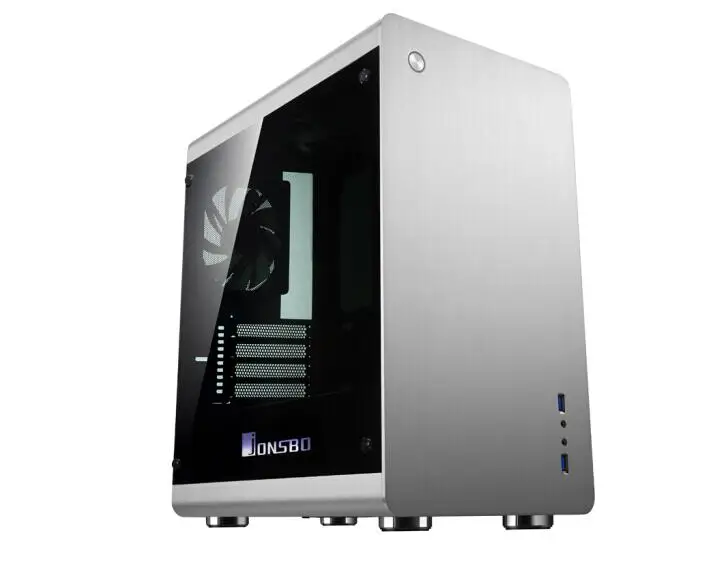 silver JONSBO RM3 алюминиевая крышка открывающаяся Поддержка большой источник питания мультимедийный ПК Коробка M-ATX чехол для компьютера - Цвет: silver
