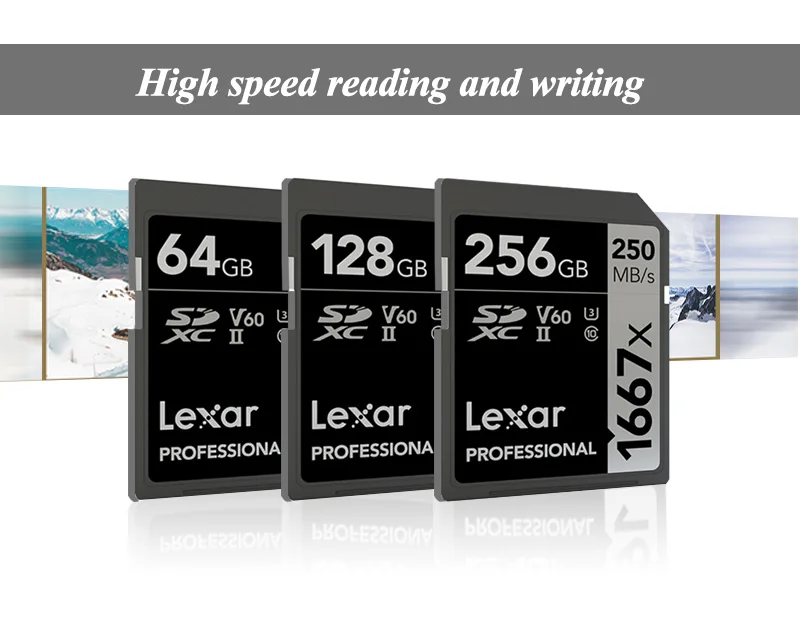 Lexar, оригинальная sd-карта, 128 ГБ, карта памяти, 256 ГБ, UHS-II, sd-карта, 64 Гб, поддержка 4 K, высокая скорость до макс. 250 м/с, класс 10 1667x 32G1000X