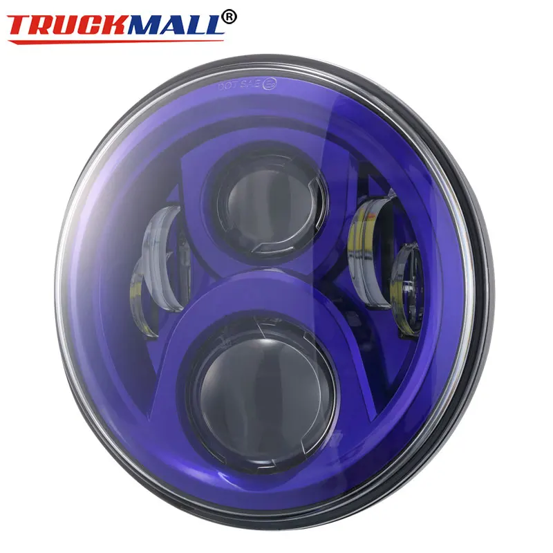 Мотоциклетный синий 7-дюймовый светодиодный фонарь с дальним/дальним светом для