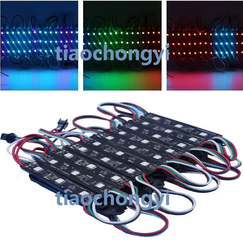 20 шт./компл. 12 В WS1903 5050 RGB светодиодный модуль светильник Magic Full Color SMD 3 S черный |