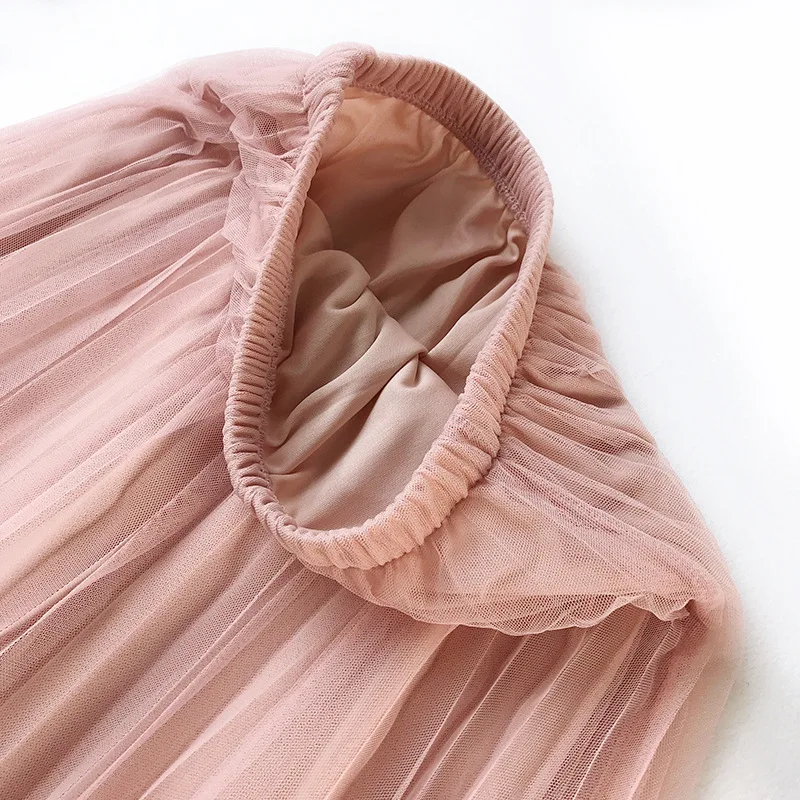 

OHRYIYIE Summer Tulle Skirts Women 2020 New Casual Elastic High Waist Tulle Mesh Skirt Female Long Tutu Skirt upe Longue Femme