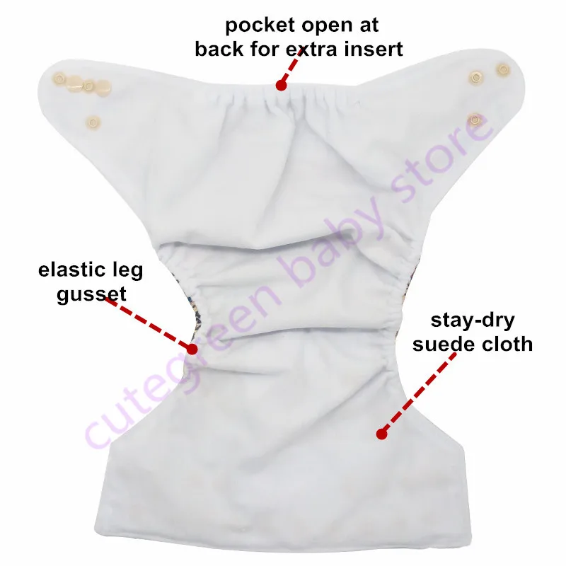 [Милый зеленый] водонепроницаемые детские подгузники для младенцев Тканевые