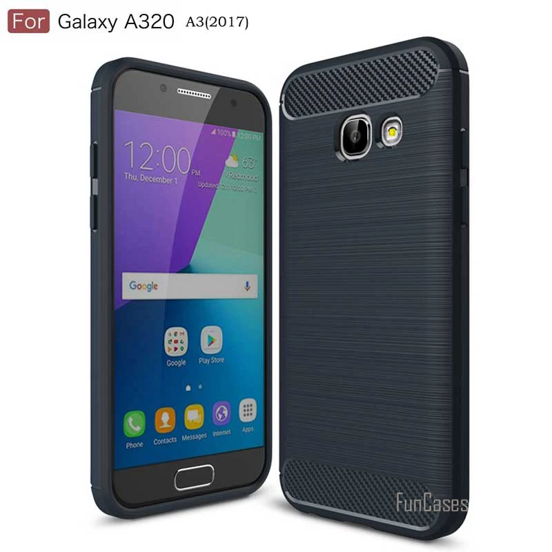 Чехол для samsung Galaxy A3 2017 силиконовый чехол Мягкий ТПУ/углеродное волокно текстура