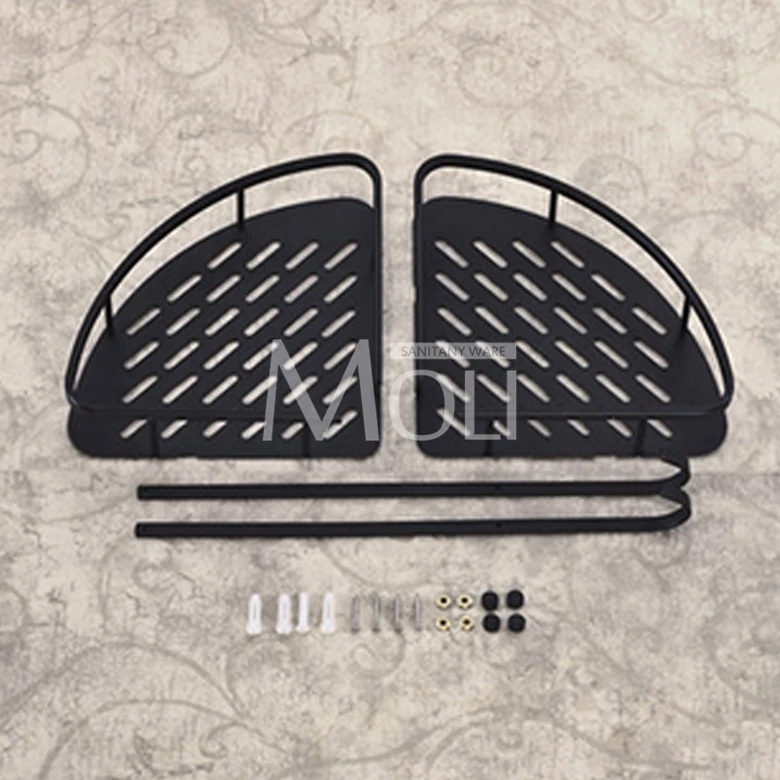 Полка алюминиевая для ванной комнаты настенная с крючками и держателем мыла|bathroom