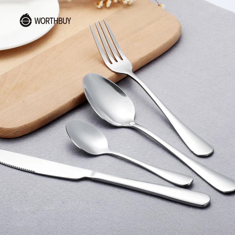 WORTHBUY Нержавеющая сталь набор столовых приборов в западном стиле Серебристые