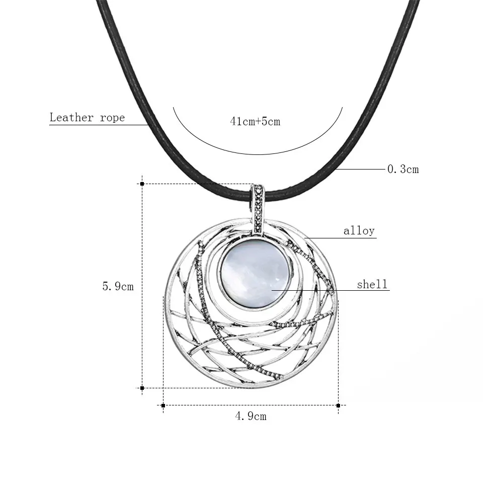 Ожерелье с подвеской из натуральной ракушки ожерелье в этническом стиле черной