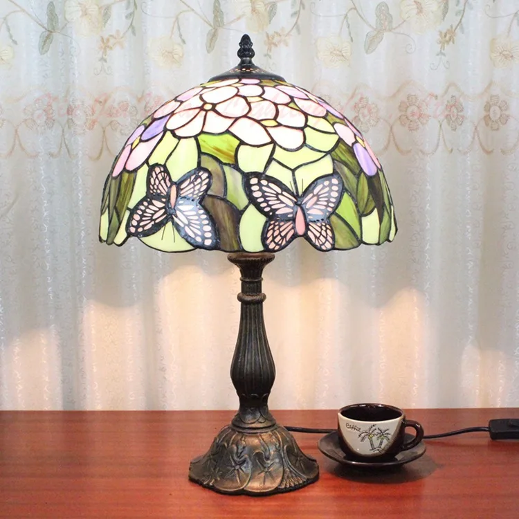 Eusolis 12-дюймовый витражный стол светлая мозаика Lamper Lamparas De Mesa Para El Dormitorio