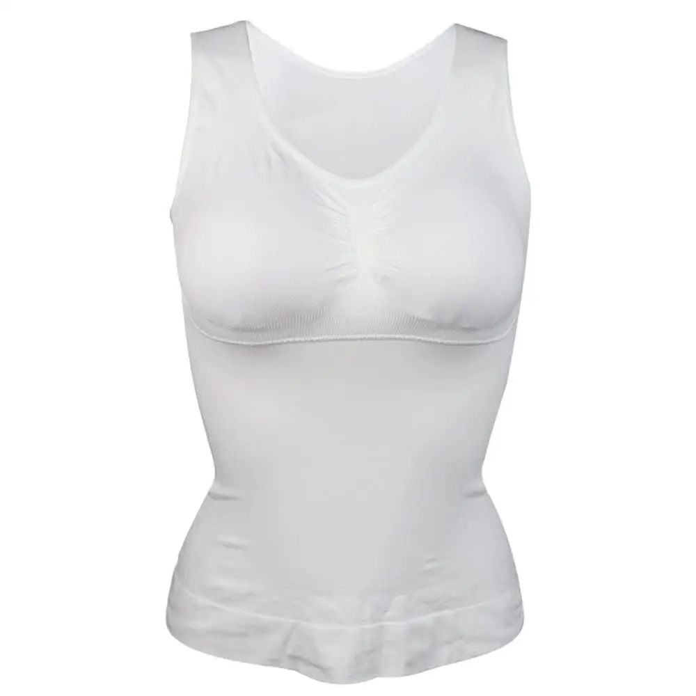 White Женщины Cami форма тела r животик контроль формы носить тонкий танк Топ бесшовный жилет контроль тела - Цвет: White