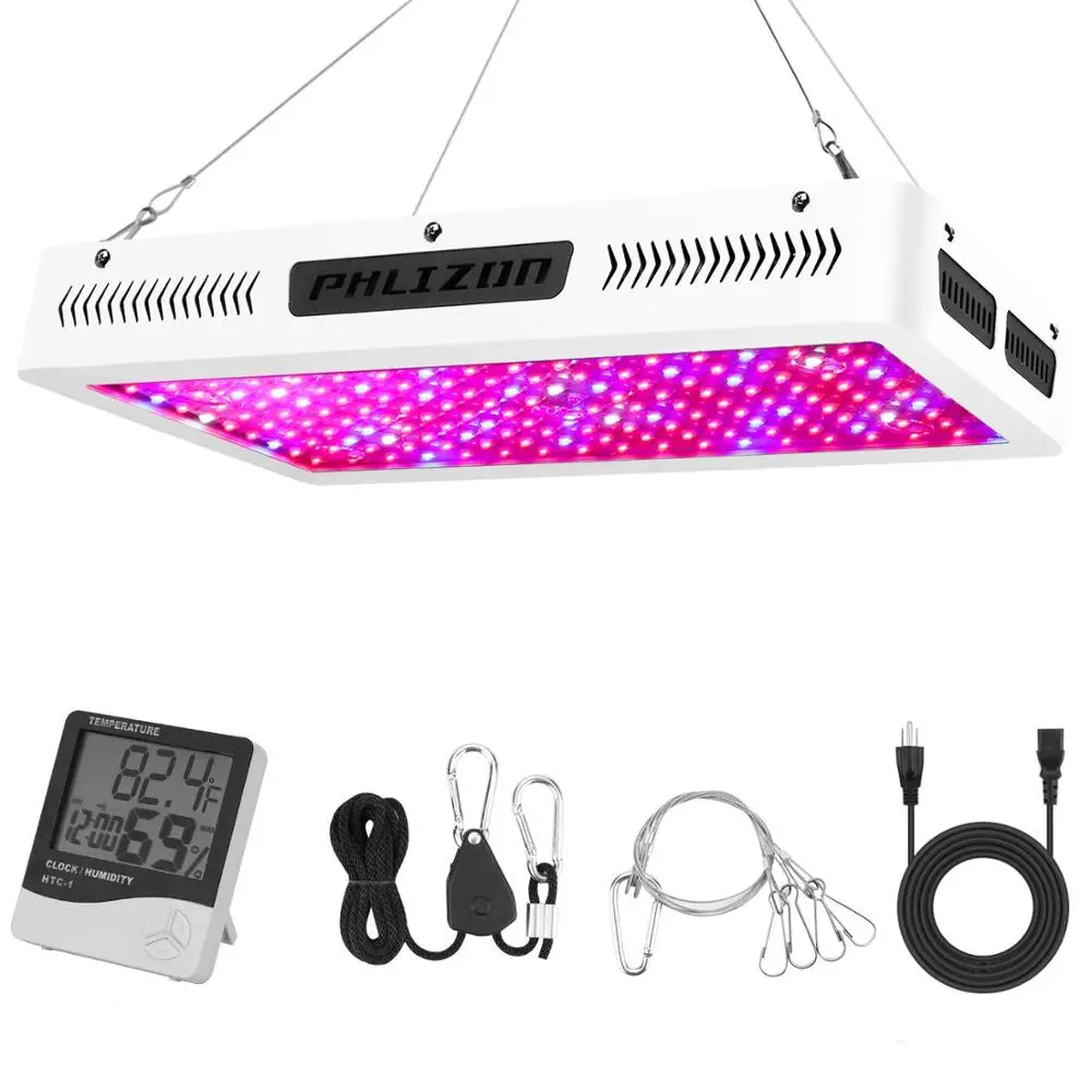 Phlizon 1800w LED Grow Light Panel полный спектр для теплиц комнатных гидро растений лампа