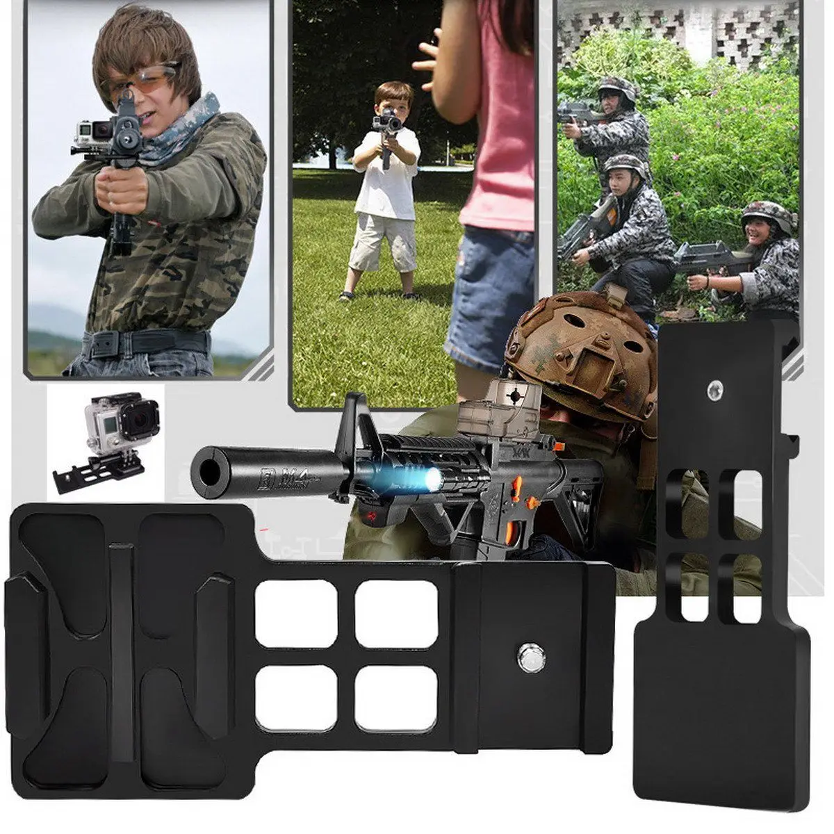 Cantilever Picatinny Weaver Rail Side Mount for GoPro Hero 4 3 2 1 Camera Also Compactible with Quick Release Buckle of SJCAM |