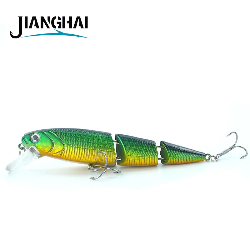 JIANGHAI Crankbait Рыбная приманка вобблер реалистичный 11 см 3 сегмента Swimbait твердая