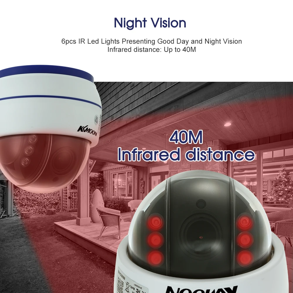 Беспроводная купольная IP камера KKmoon 1080P с Wi Fi 2 8 12 мм автофокус P2P приложение для