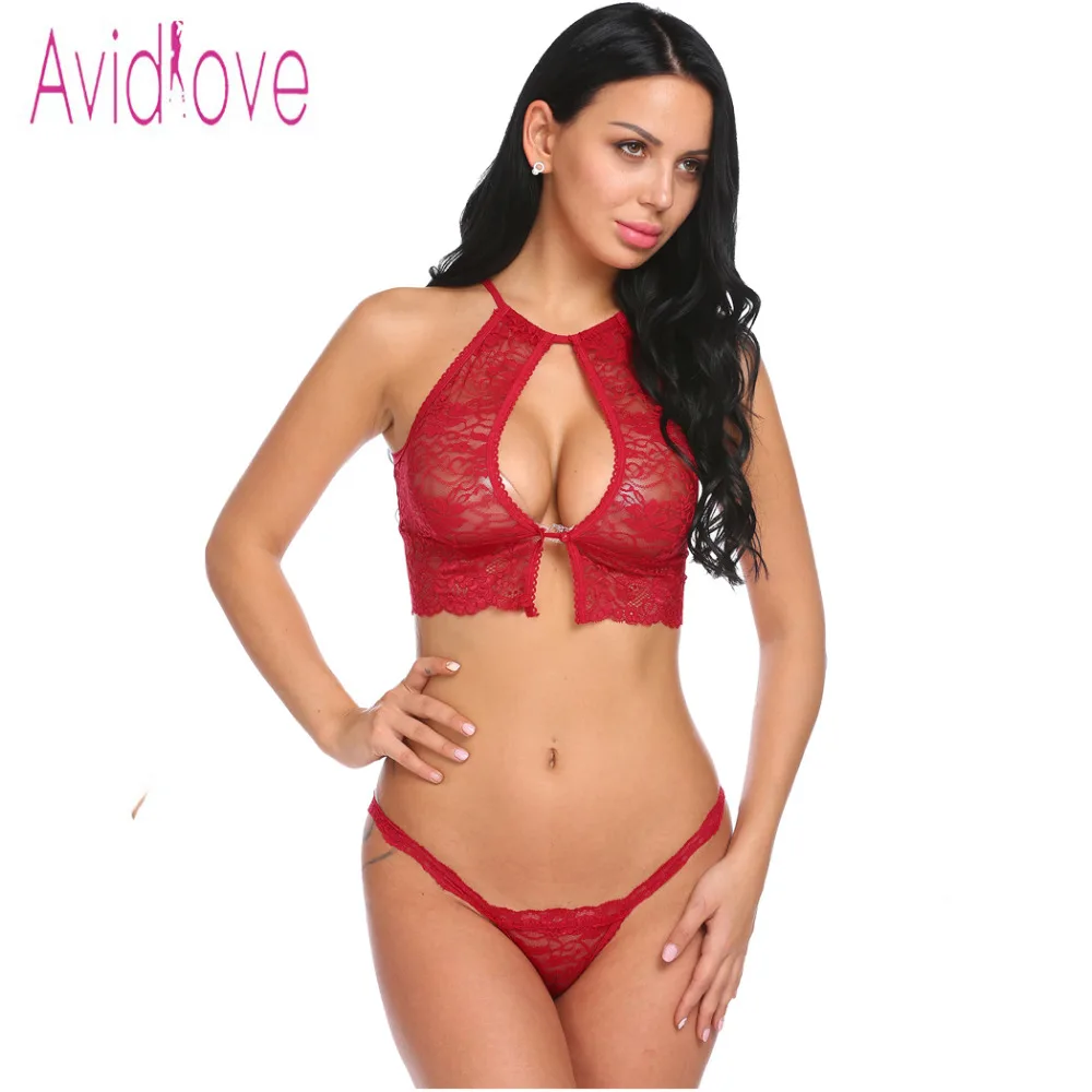 Avidlove женский сексуальный комплект нижнего белья прозрачный кружевной топ с