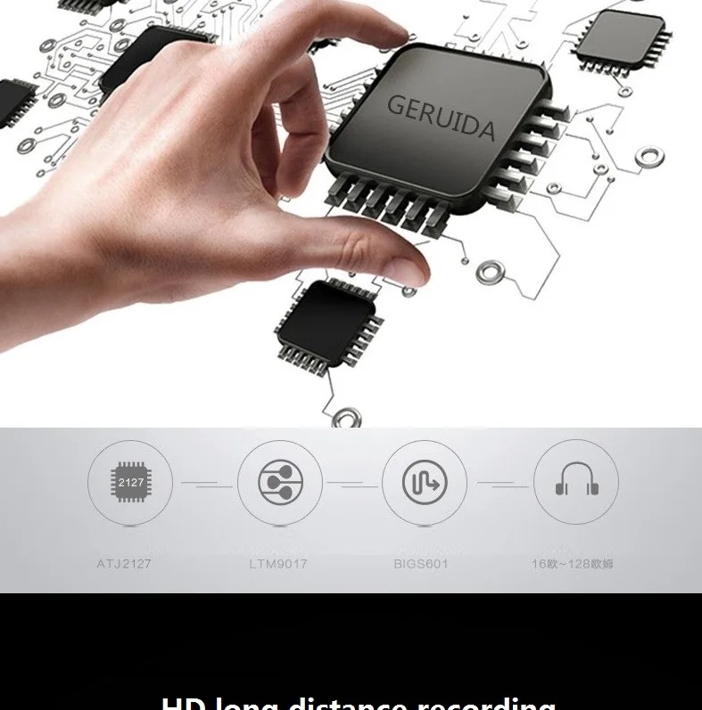 Geruida Bluetooth Hi-Fi MP4 плеер 8 г Touch ключ MP3 с часы с видеорегистратором E-Book рука ремешок Испанский Русский Португальский французский