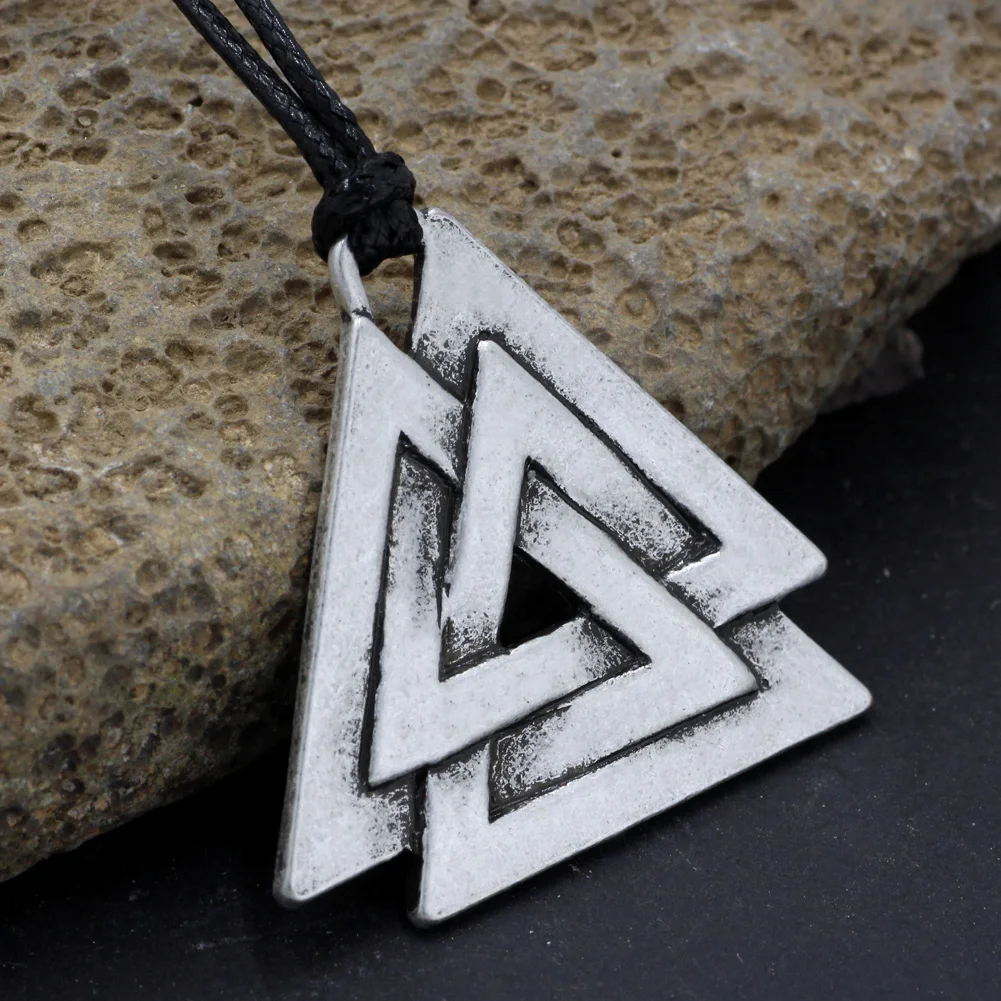 Мужское ожерелье с подвеской из оловянного дерева Valknut Odin | Украшения и
