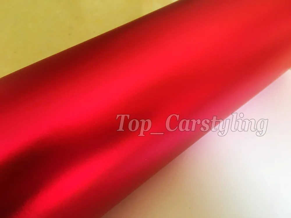 Роскошная бронзовая Красная атласная хромированная виниловая оберточная пленка