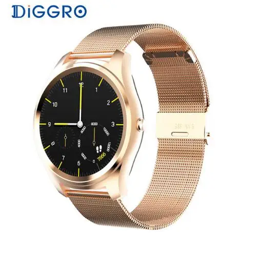 DIGGRO DI03 Смарт-часы Bluetooth IP67 фитнес-трекер для измерения сердечного ритма сообщения напоминание спортивные Смарт-часы для Android IOS на наручные часы - Цвет: gold