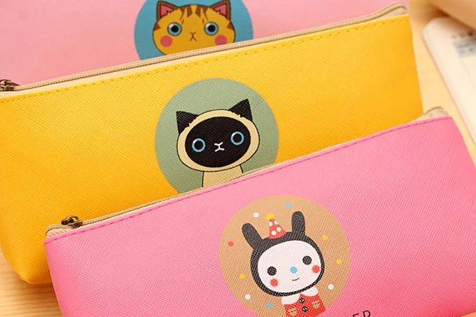 1 шт. Kawaii суккулентные растения милый однотонный Цветной Карандаш Чехол для девочек Сумка для карандашей Канцелярия карандаш Kawaii школьные принадлежности