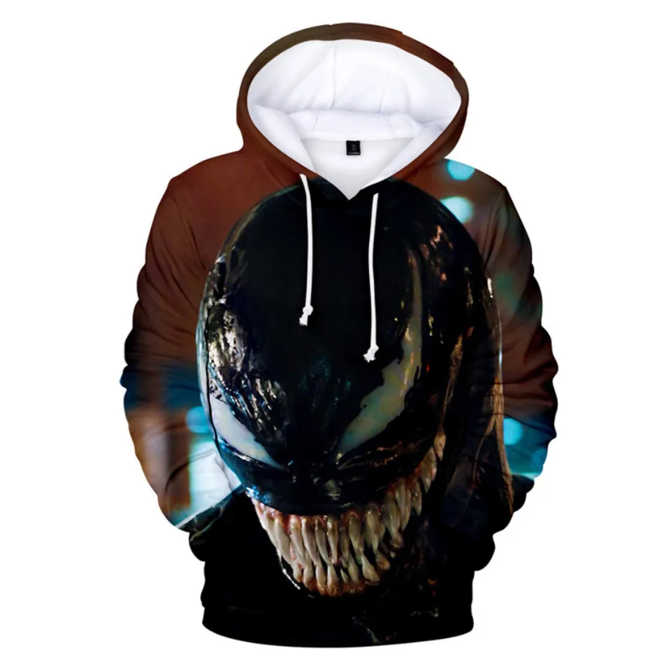 Venom толстовки для мужчин 3d принт Толстовка Повседневная куртка с карманами для мужчин и женщин хип хоп Harajuku одежда 4XL