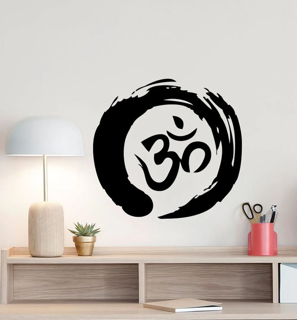 Zen Circle наклейка на стену с символом Ом фотообои круглая Виниловая для офиса