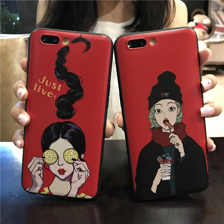 Newst Original playful girl Phone Cases for iPhone x Case For Apple iphone6 6Plus 6SPlus Coque IMD TPU Red Covers Capa Fundas | Мобильные
