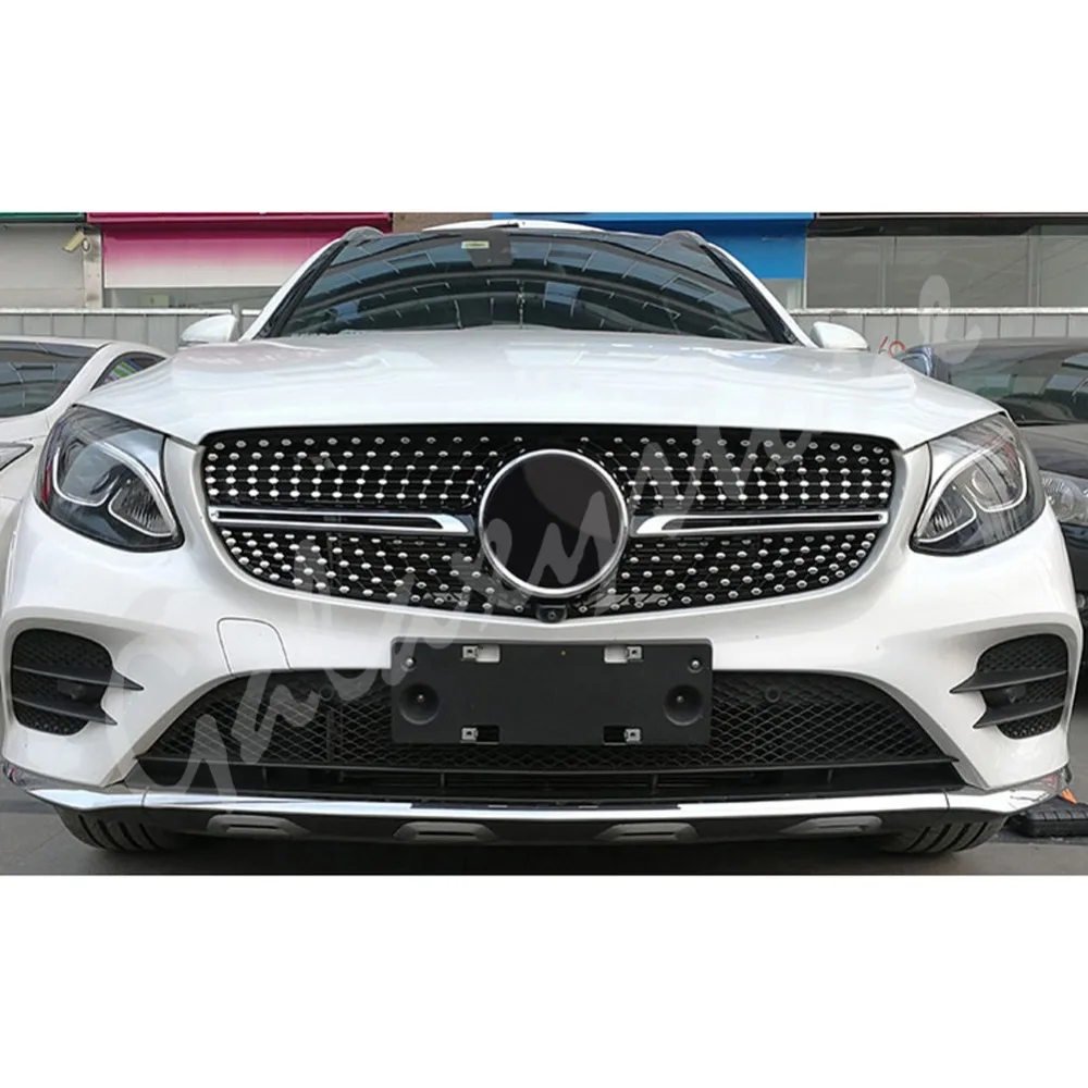 Подходит для Mercedes Benz W253 GLC спортивный Алмазный Стиль передняя решетка черный серебристый GLC200/250
