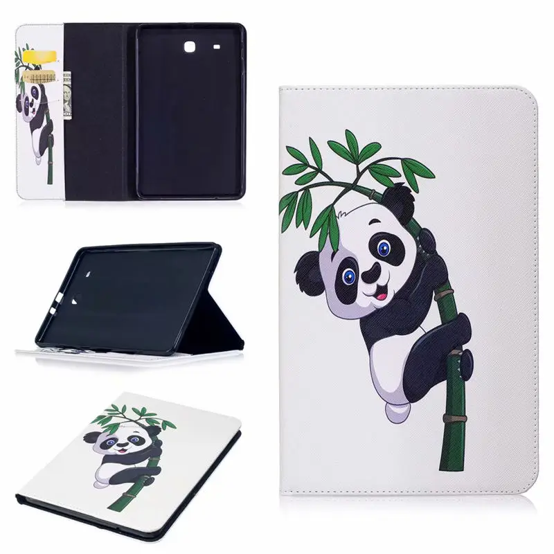 Чехол для планшета для Samsung Galaxy Tab E T560 SM-T560 T561 9,6 дюймов Smart Cover Мода Панда Сова чехол-книжка с подставкой из искусственной кожи Funda