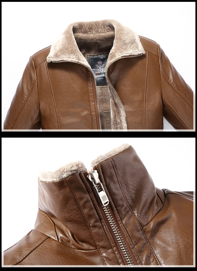 XL-8XL Повседневная однотонная мужская кожаная куртка пальто толстая модная зимняя куртка Мужские кожаные куртки мужские большие размеры наивысшего качества