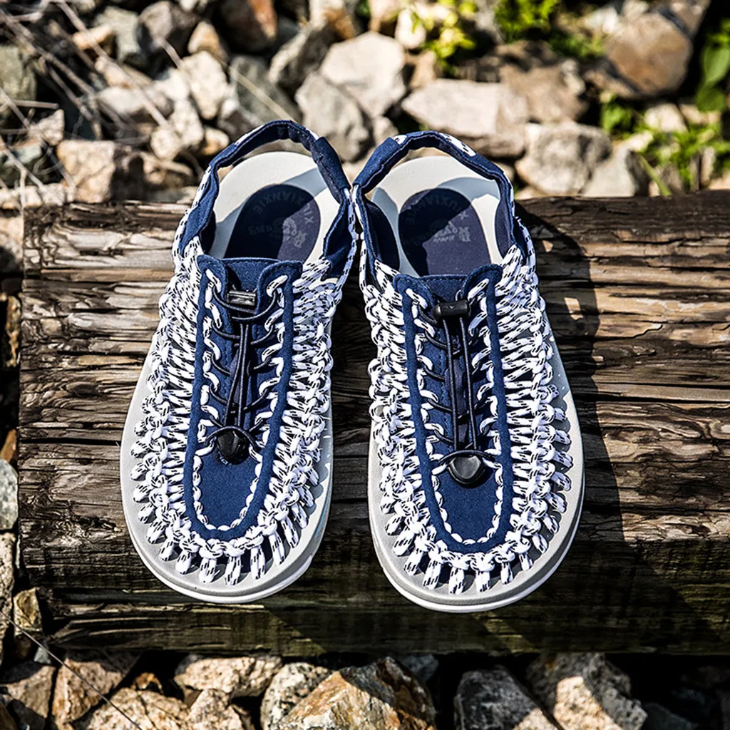 Летние сандалии мужские кожаные ажурные плетеные коллекция 2019 года шлепанцы