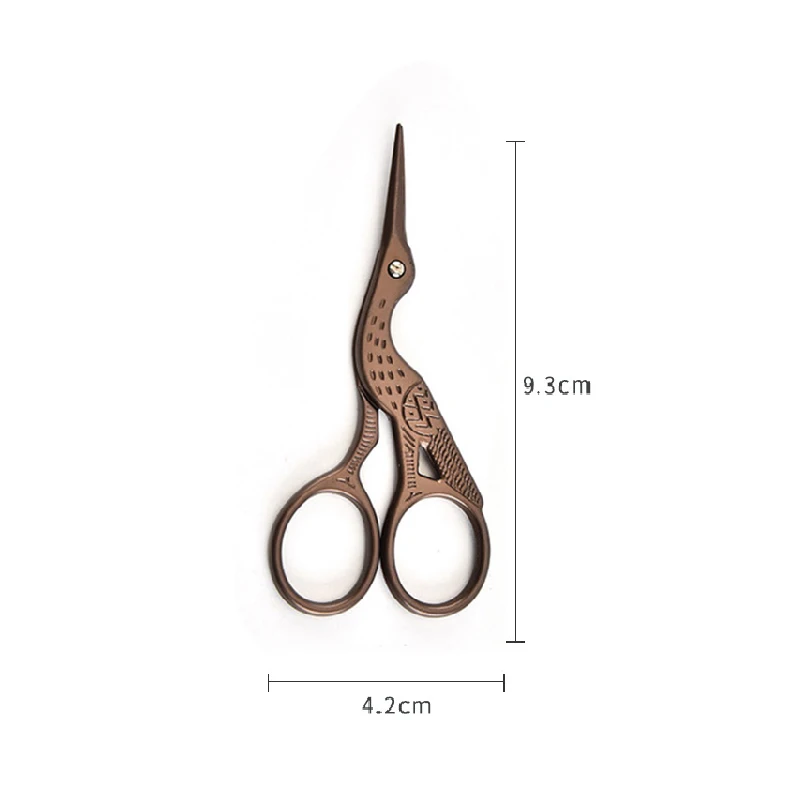 93mm brown 1 шт. портновские ножницы из нержавеющей стали Stork Crane ножницы для вышивания винтажная Ткань Профессиональные портные ножницы - Цвет: 93mm brown