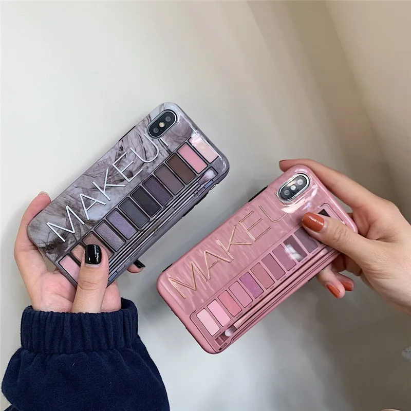 Funny Eye shadow box Design Phone Case For iPhone 6 6s 7 8 Plus X XR XS Max Glitter Bling Cosplay Makeu | Мобильные телефоны и