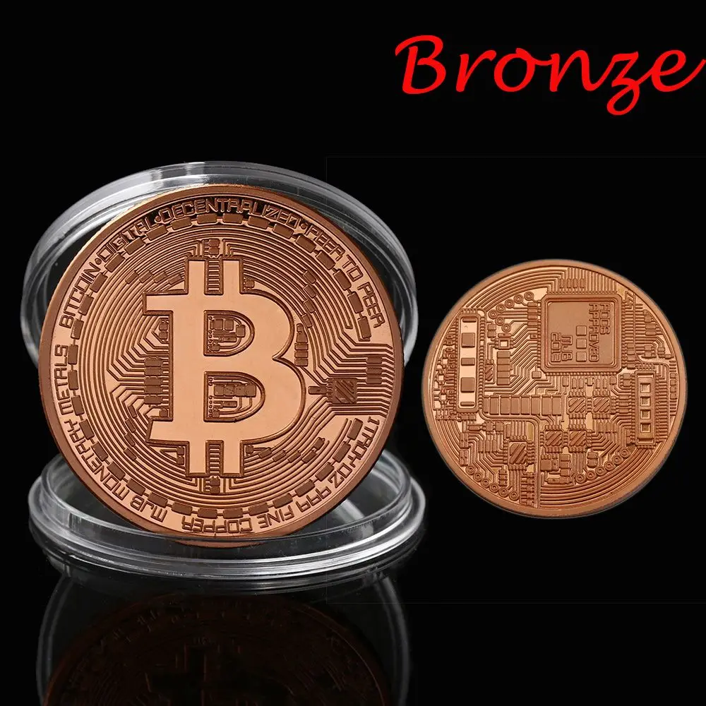 Серебряная/позолоченная монета BTC Биткойн коллекция художественная Подарочная коллекция физическая монета коллекция Прямая поставка украшение для дома - Цвет: bronze B