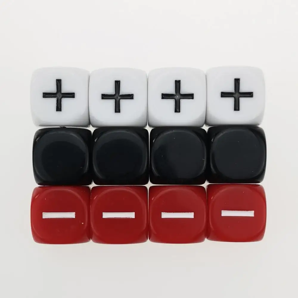 Rollooo 12 Fudge Dice GM стартовый набор 3 комплекта из 4 Fate непрозрачные черные белые и