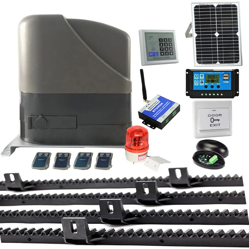 kit8 800 кг DC12V металлическое основание раздвижные двери операторский мотор с 4 передатчиками 6 м нейлоновые стойки солнечная панель y контроллер - Color: kit8