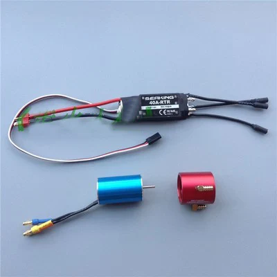 ESC motor and jacket 1 шт. 2 S-3 S с водяным охлаждением двухсторонний 40A бесщеточный ESC/2440 бесщеточный двигатель/D24mm водяная охлаждающая куртка для RC Jet Boat power Kit - Цвет: ESC motor and jacket