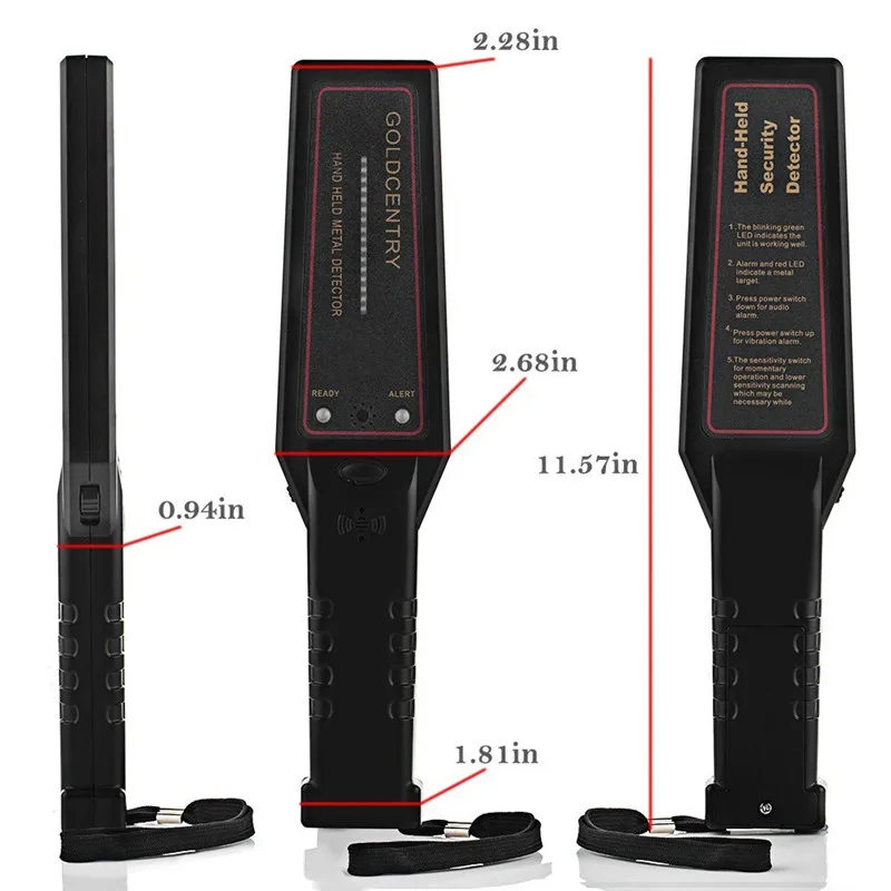 Новое поступление ручной металлоискатель GC-2007 аудио и вибрация Светодиодная индикация сигнал тревоги