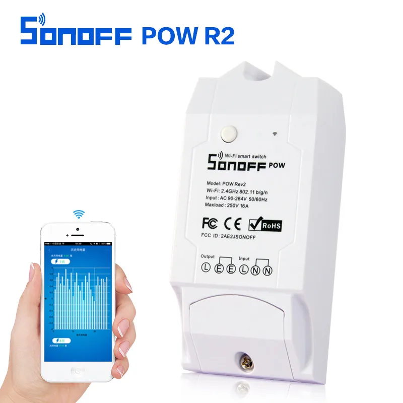 Sonoff Pow R2 16A Wifi смарт переключатель монитор энергопотребление умный дом мощность