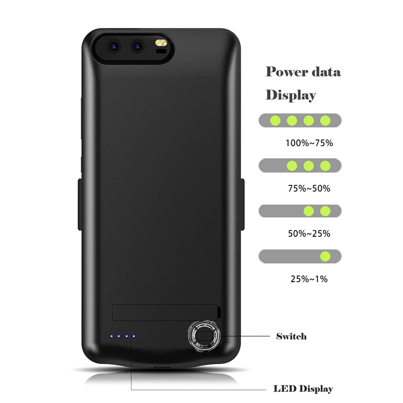 6800 мАч для Huawei P10 Батарея чехол Портативный Мощность Smart Зарядное устройство