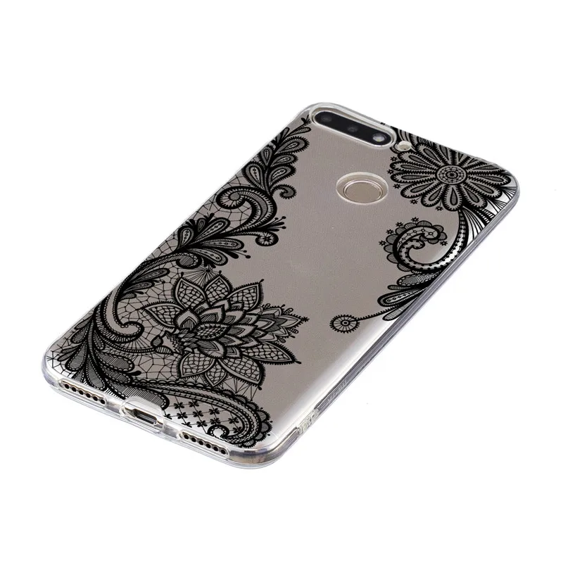 Чехол для Coque Huawei P20 Lite P30 Pro Mate 20 Lite Honor 10 7A 7C Pro P Smart Y6 Чехлы цветок Мягкий силиконовый чехол