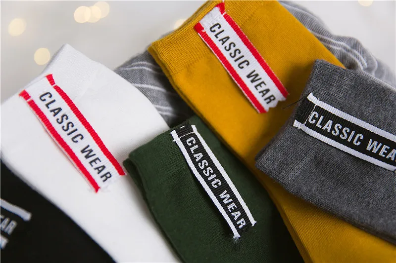 2017 горячие осенние зимние хлопковые носки с надписью Женские однотонные теплые