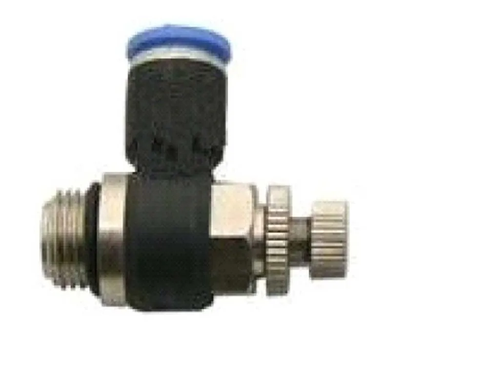 Штуцер воздушной трубки для CO2 лазерной машины два интерфейса синий пластик 6 мм