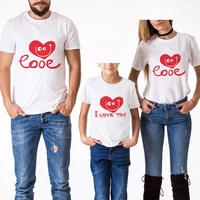 family look matching clothes t shirt father mother daughter son daddy mommy and me love printing short sleeve hipster clothing