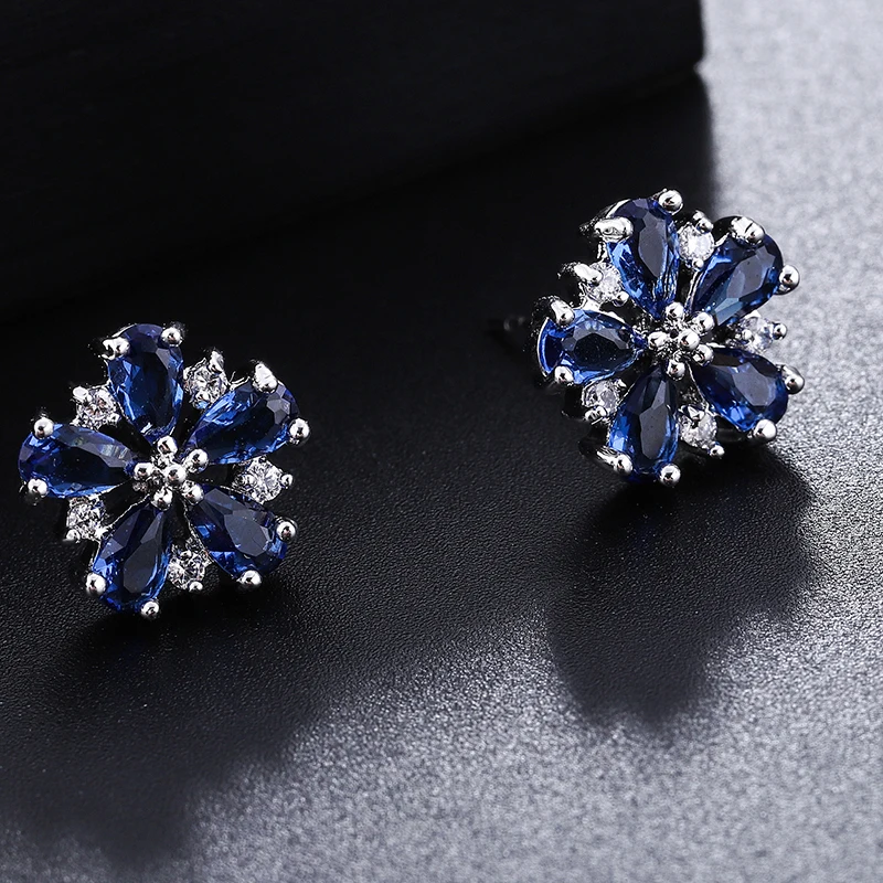 Женские серьги-гвоздики в форме цветка YAN MEI серьги с цветком и серебряным