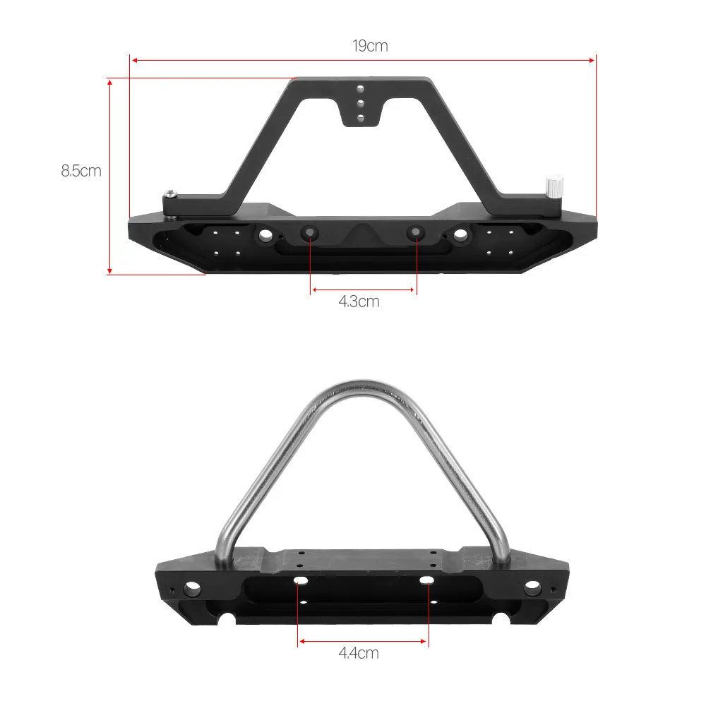 Передние и задние металлические бамперы GOOLRC с запасным держателем шин 4