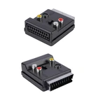 20-контактный Переходник SCART на 3 RCA S-Video, аудио-и видеоадаптер, штекер SCART на 3RCA Jack S Video AV TV, конвертер с входомвыходом