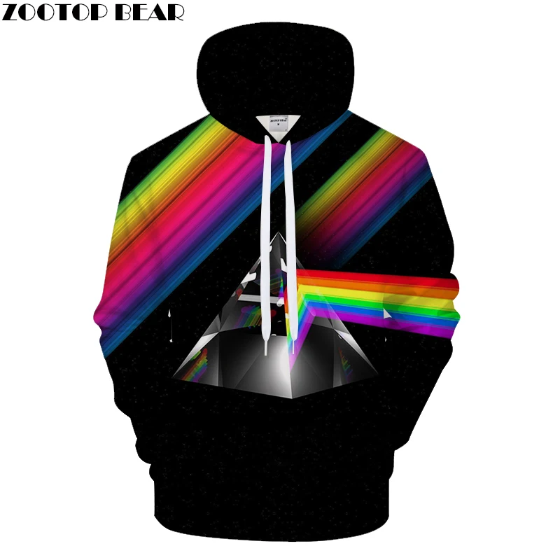

Rainbow Color Line 3D Printed Mens Hoodies 2018 New Sweatshirts Pullover Fashion Mens Clothing Plus Size Drop Ship ZOOTOP BEAR